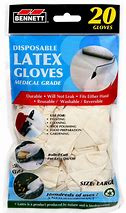 Bennett Disposable Latex Gloves 20 Pack(Large)
