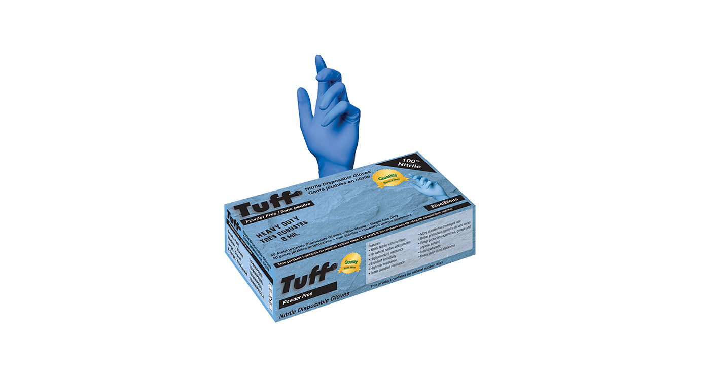 SUPER TUFF BLUE DISPOSABLE NITRILE GLOVES
