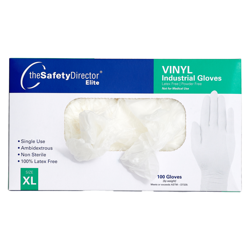 The Safety Director Elite Vinyl Gloves 100 Pack