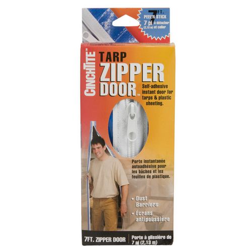 Peel 'N Stick Tarp Zipper Door