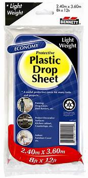 BENNETT 2.4mx3.6m/8"x12" Light Weight Plastic Drop Sheet