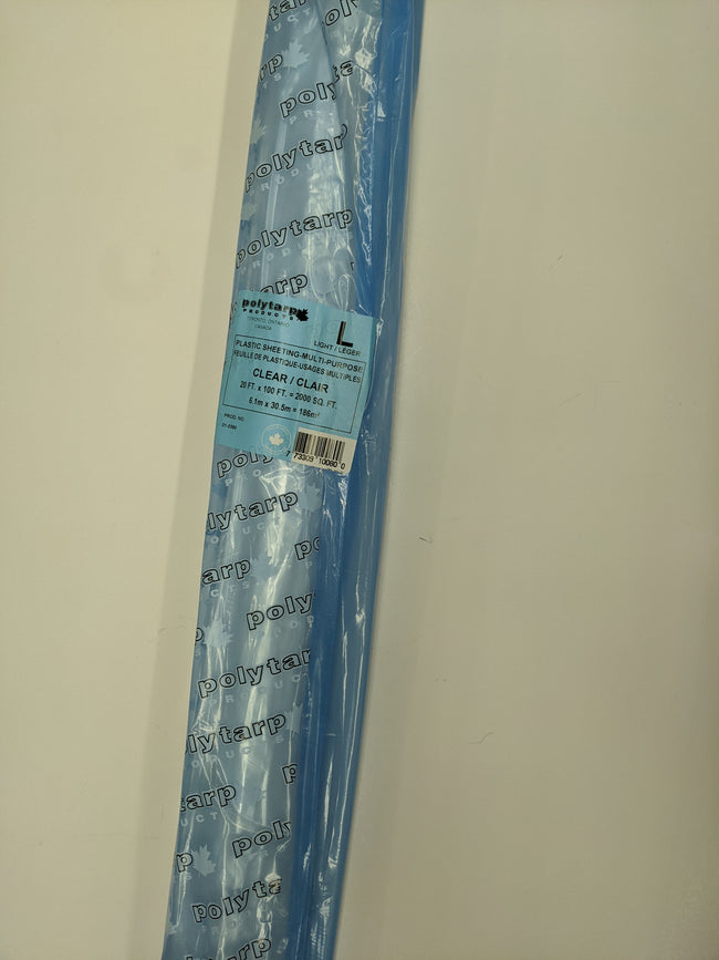 Plastic Drop Sheeting-Multi-Purpose Clear 20 FT. X 100 FT. = 200 SQ.FT. Hover Image