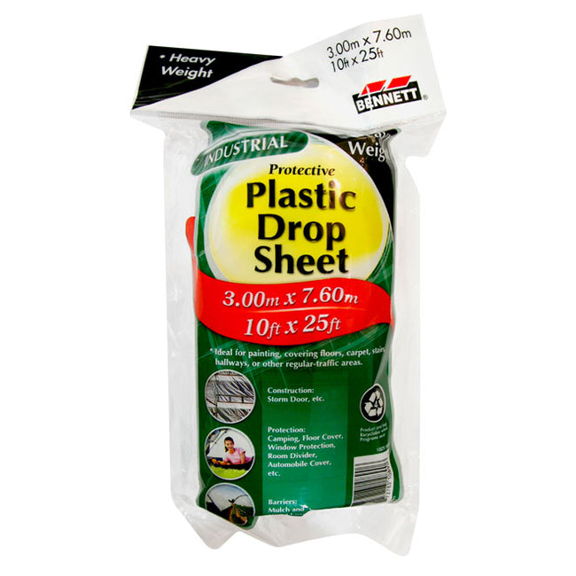 BENNETT 2.4mx3.6m/8"x12" Heavy Weight Plastic Drop Sheet Hover Image